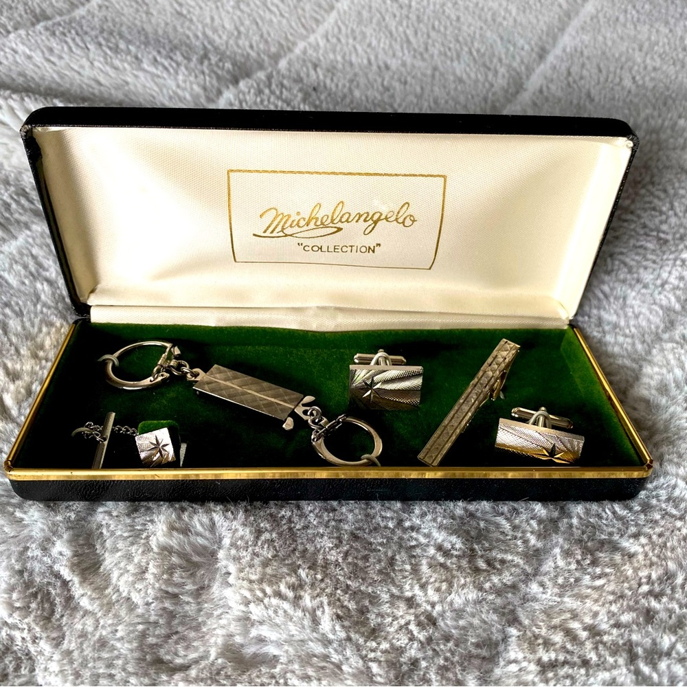 Vintage Michelangelo Collection Cufflinks, Tie Pin And More Set